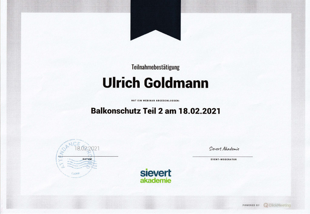 Balkonschutz neue Norm Teil2 Goldmann Bautenschutz in Hamm
