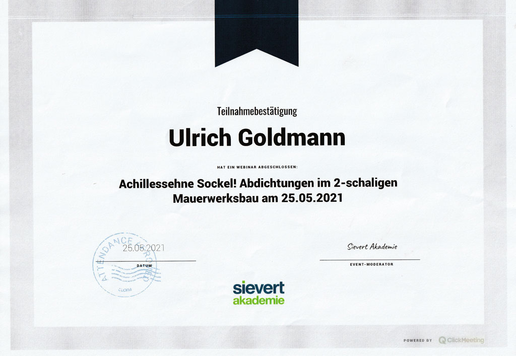 Sockelabdichtung Goldmann Bautenschutz in Hamm